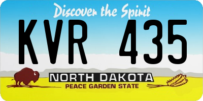 ND license plate KVR435