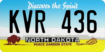 ND license plate KVR436
