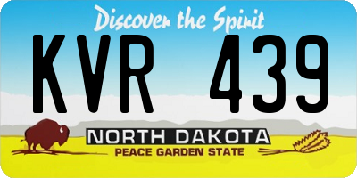 ND license plate KVR439