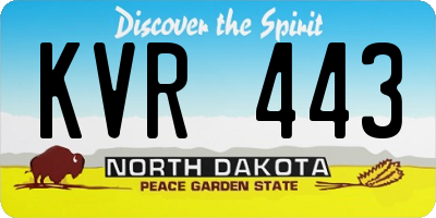 ND license plate KVR443