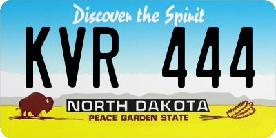 ND license plate KVR444