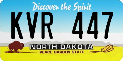 ND license plate KVR447