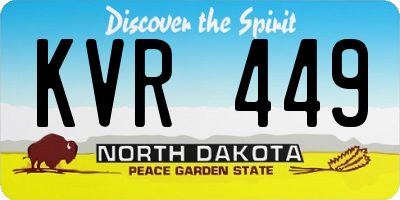ND license plate KVR449