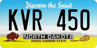 ND license plate KVR450
