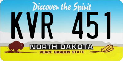 ND license plate KVR451