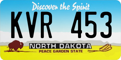 ND license plate KVR453