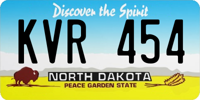 ND license plate KVR454