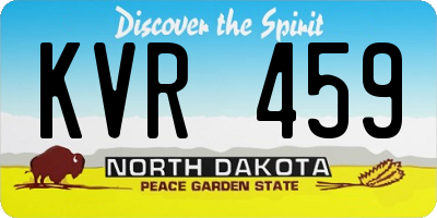 ND license plate KVR459