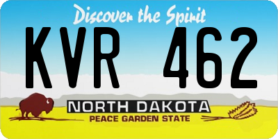 ND license plate KVR462