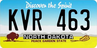 ND license plate KVR463