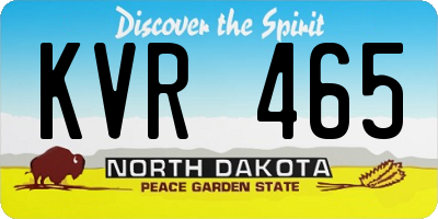 ND license plate KVR465