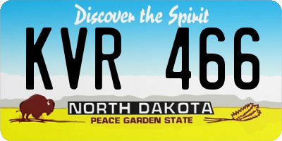 ND license plate KVR466