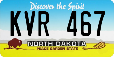 ND license plate KVR467