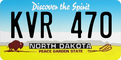 ND license plate KVR470