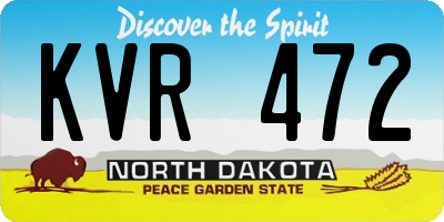 ND license plate KVR472