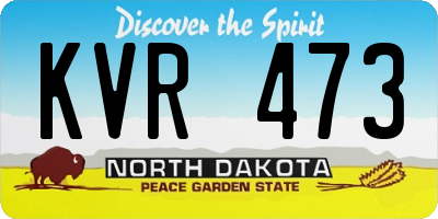 ND license plate KVR473