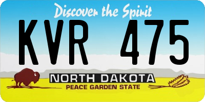 ND license plate KVR475