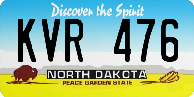 ND license plate KVR476