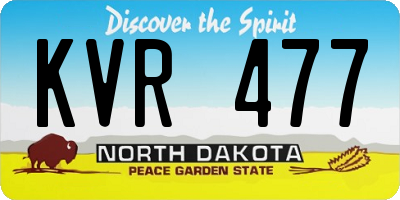 ND license plate KVR477