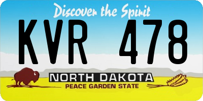 ND license plate KVR478