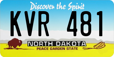 ND license plate KVR481