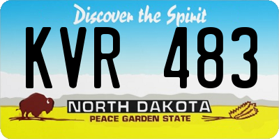 ND license plate KVR483