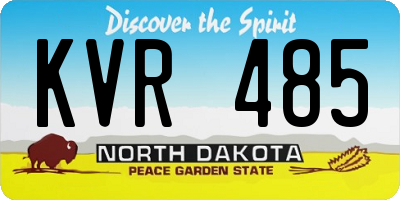 ND license plate KVR485