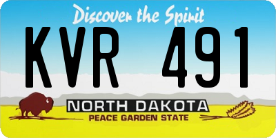 ND license plate KVR491