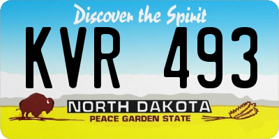 ND license plate KVR493