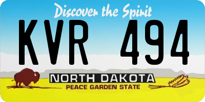 ND license plate KVR494