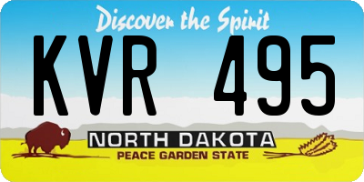ND license plate KVR495