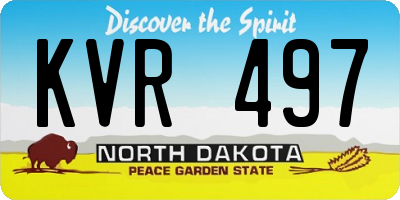 ND license plate KVR497
