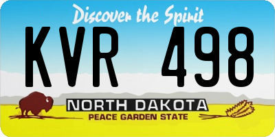 ND license plate KVR498