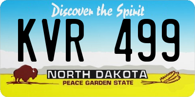 ND license plate KVR499