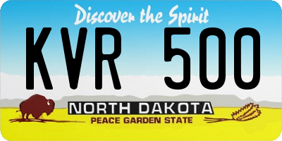 ND license plate KVR500