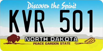 ND license plate KVR501