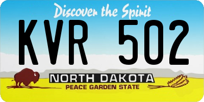ND license plate KVR502