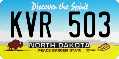 ND license plate KVR503