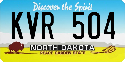 ND license plate KVR504