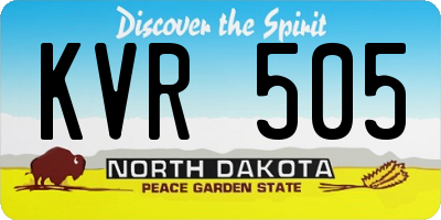 ND license plate KVR505