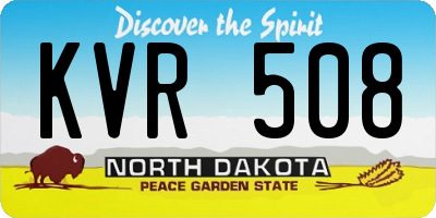 ND license plate KVR508