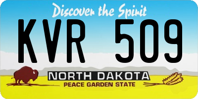 ND license plate KVR509