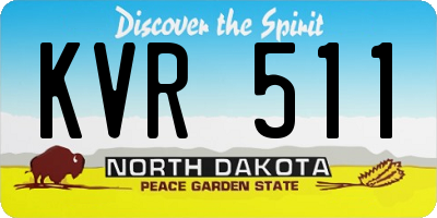 ND license plate KVR511