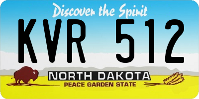 ND license plate KVR512