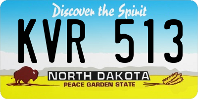 ND license plate KVR513
