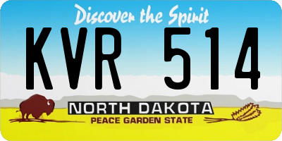 ND license plate KVR514