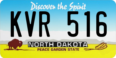 ND license plate KVR516