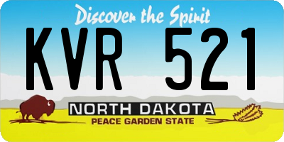 ND license plate KVR521