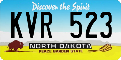 ND license plate KVR523
