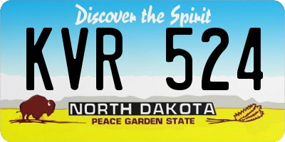 ND license plate KVR524
